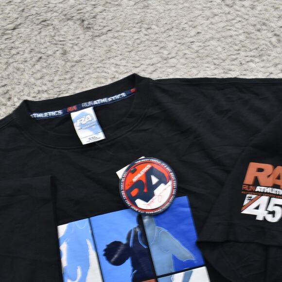 NEW Run Athletics Men's Adult Sz 2XL Tee Shirt T Black Athletic Casual Cotton - Picture 7 of 8